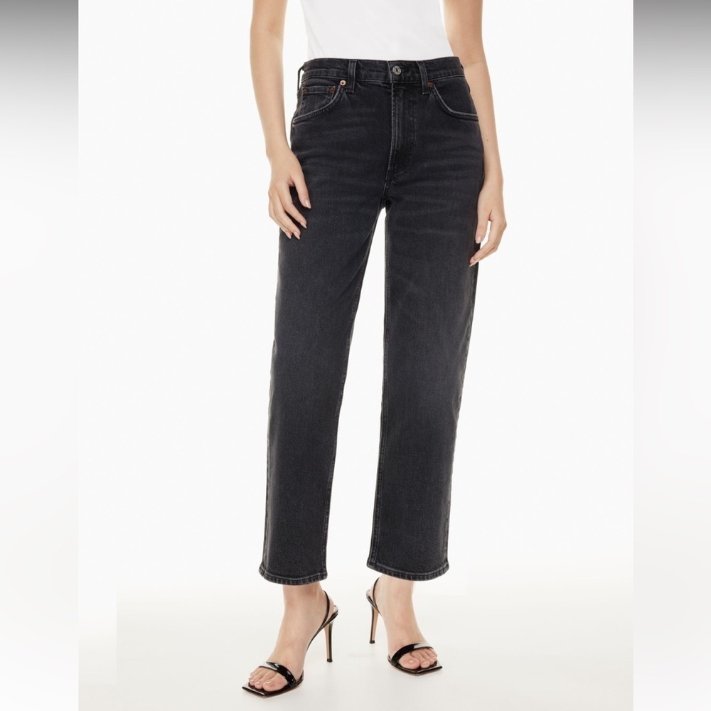Agolde black kye mid rise straight crop jeans size 22 - Picture 3 of 14
